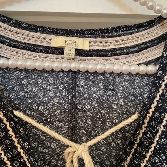 Black, White & Pink Knee Length Mixed Print Dress, Size M - Picture 6 of 10